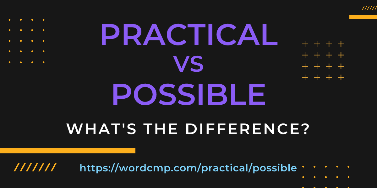 Difference between practical and possible