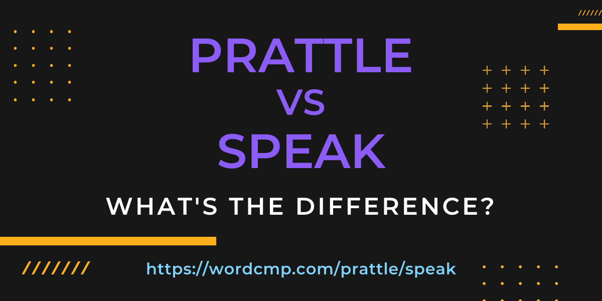 Difference between prattle and speak