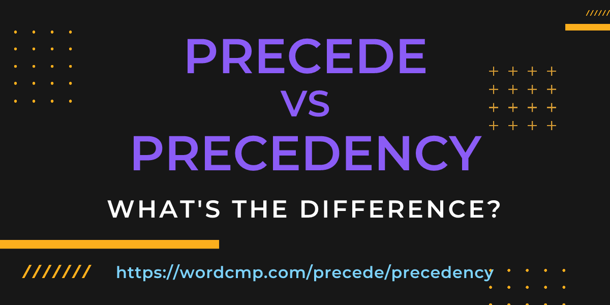 Difference between precede and precedency
