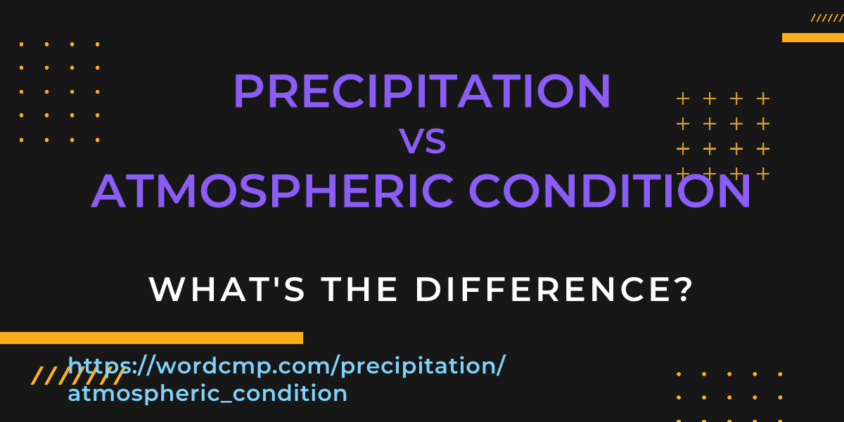 Difference between precipitation and atmospheric condition
