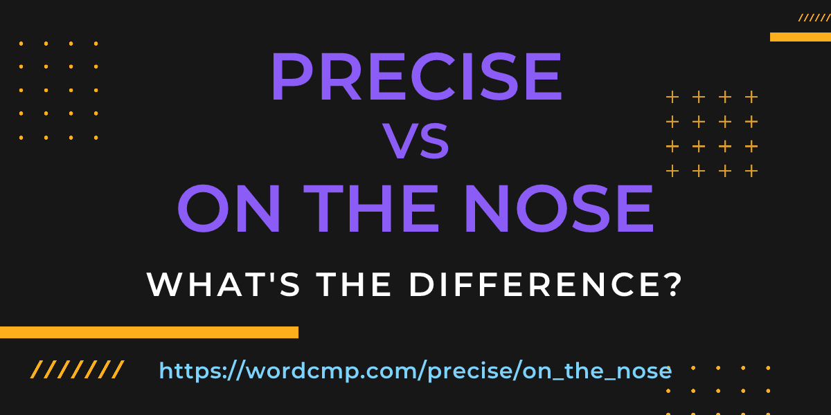 Difference between precise and on the nose