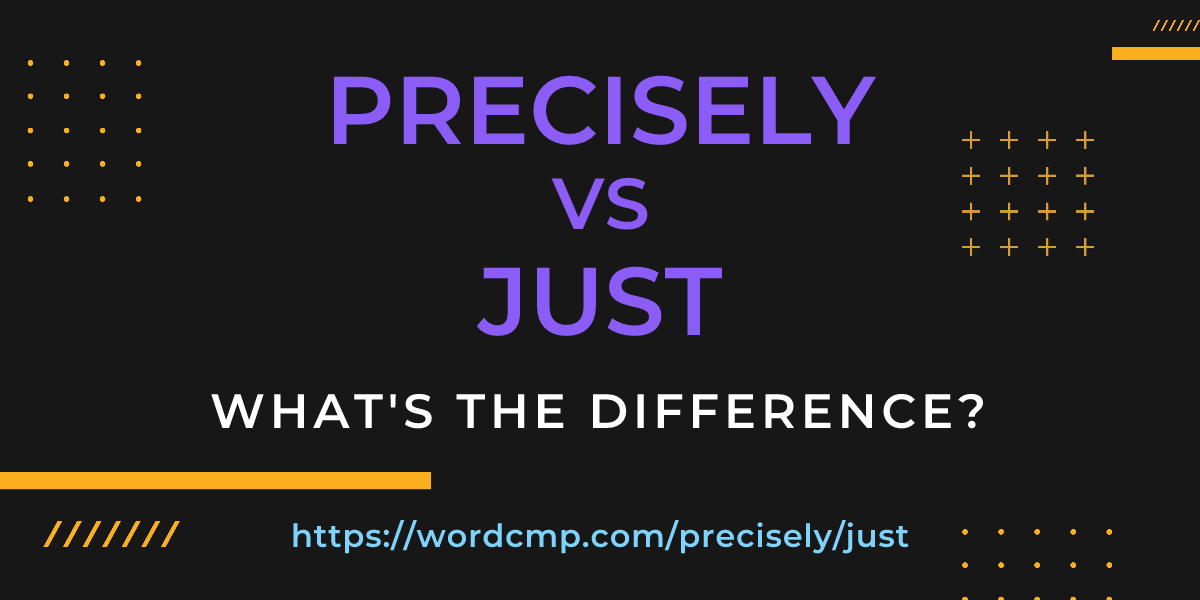 Difference between precisely and just