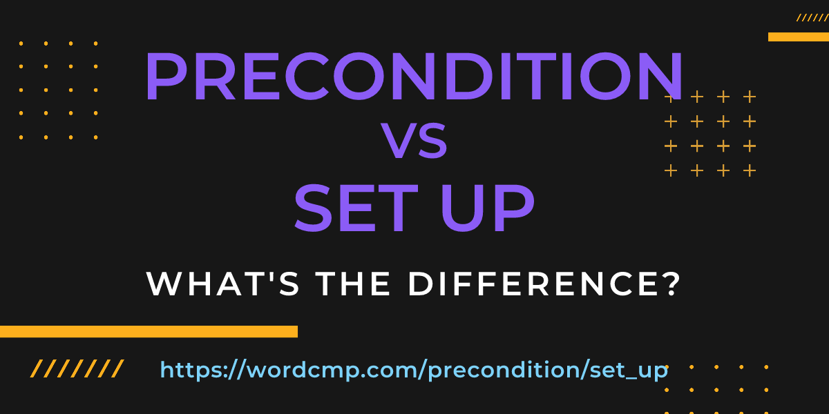 Difference between precondition and set up