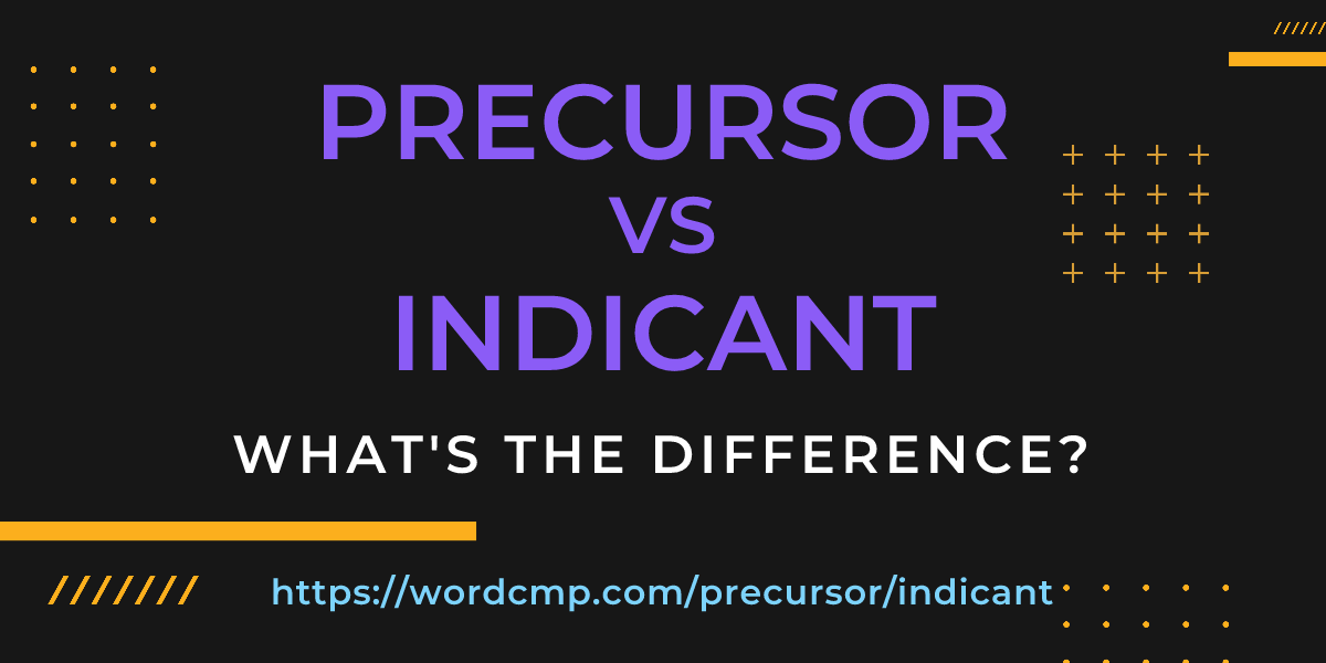 Difference between precursor and indicant