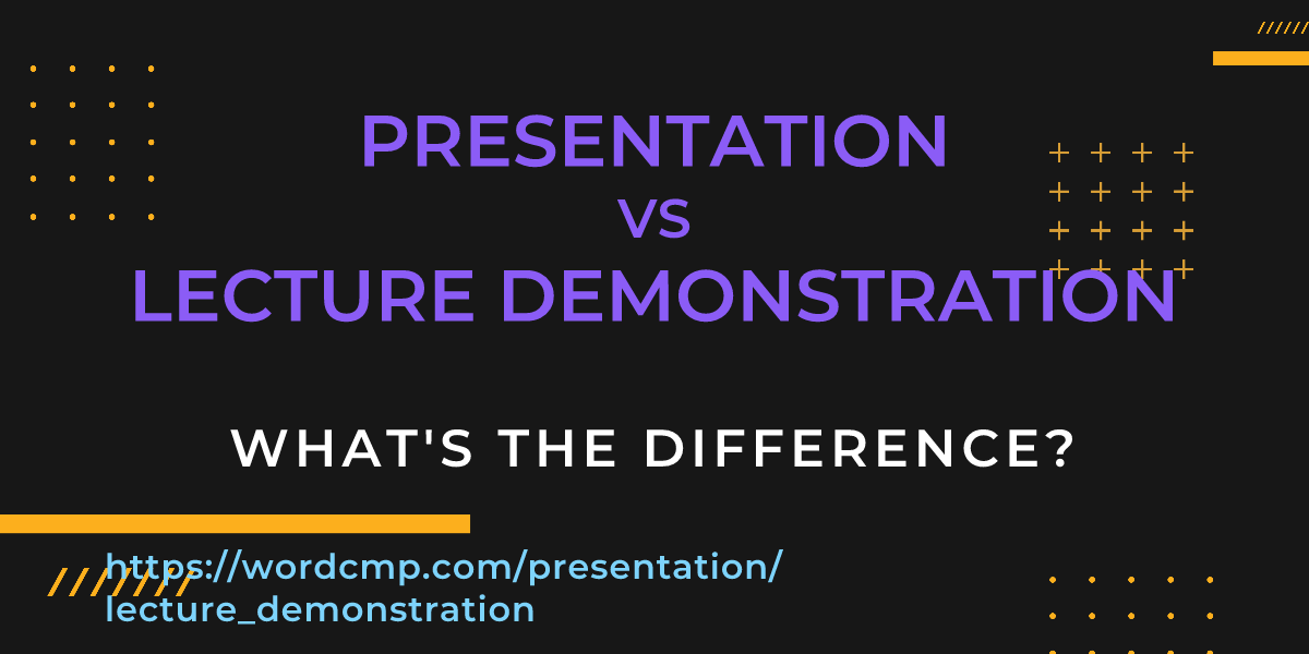Difference between presentation and lecture demonstration
