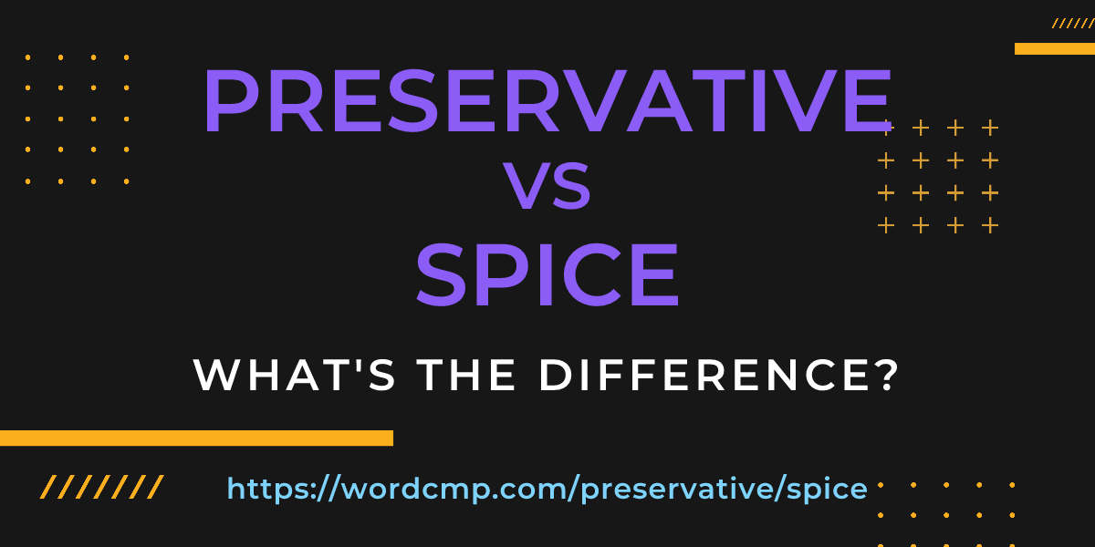 Difference between preservative and spice