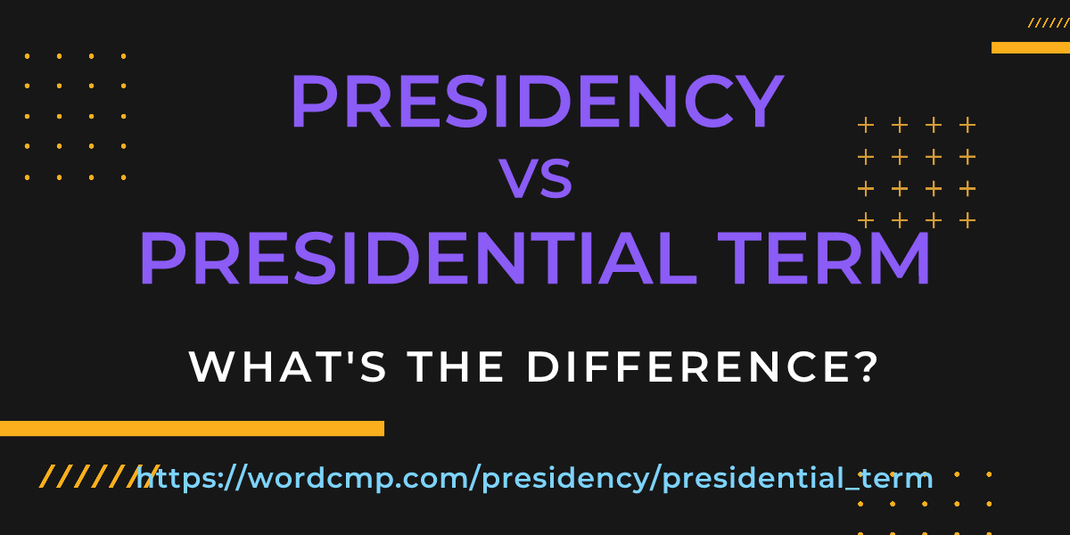 Difference between presidency and presidential term