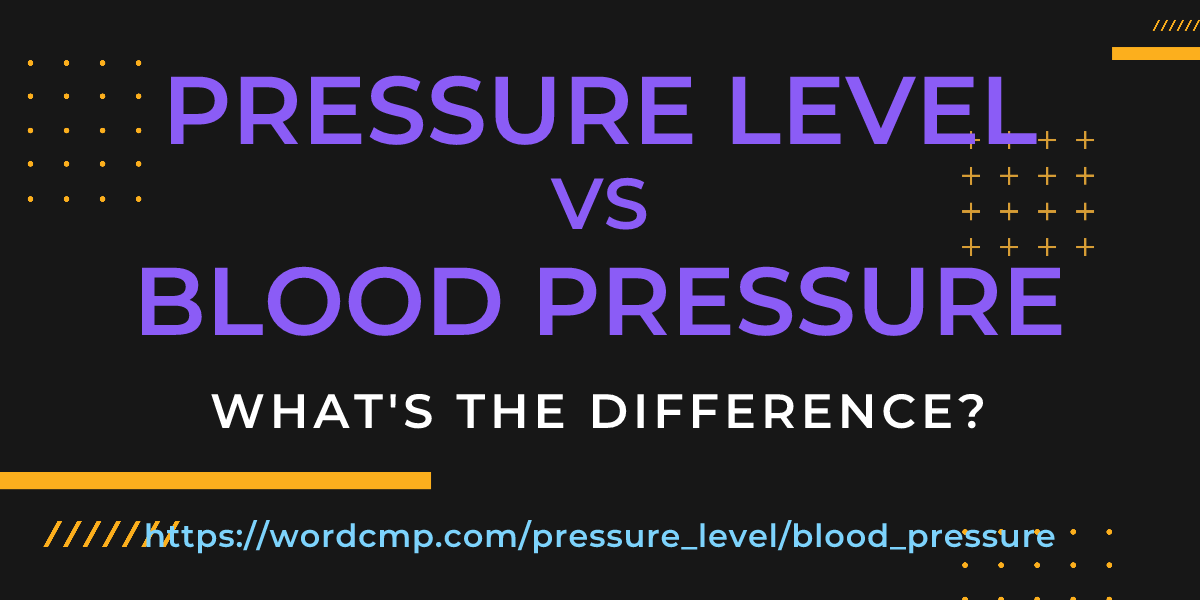 Difference between pressure level and blood pressure