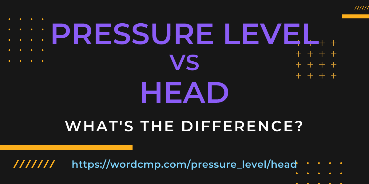 Difference between pressure level and head