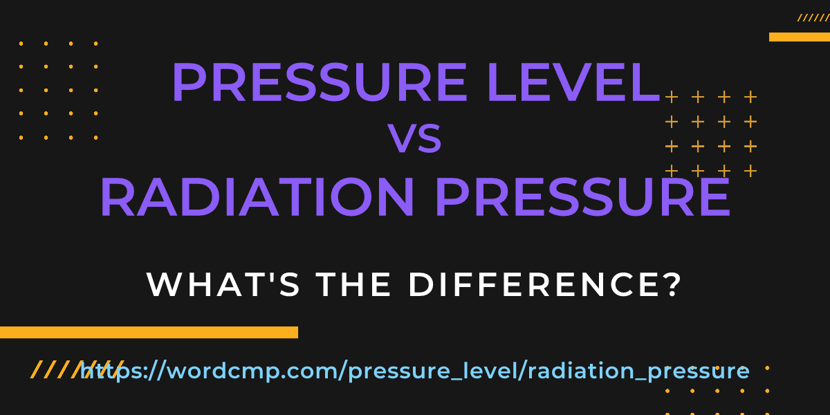 Difference between pressure level and radiation pressure