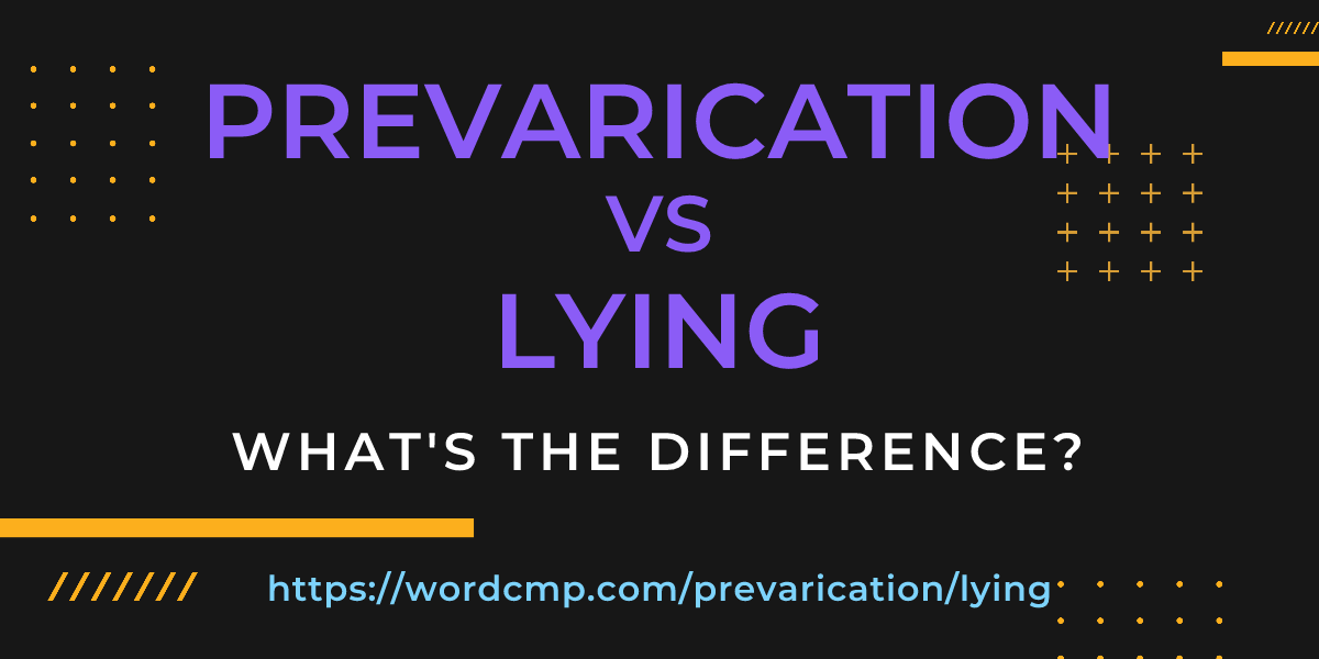 Difference between prevarication and lying