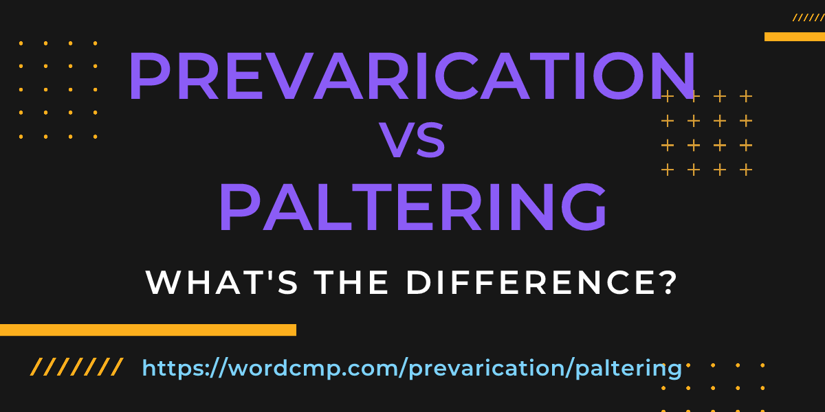 Difference between prevarication and paltering