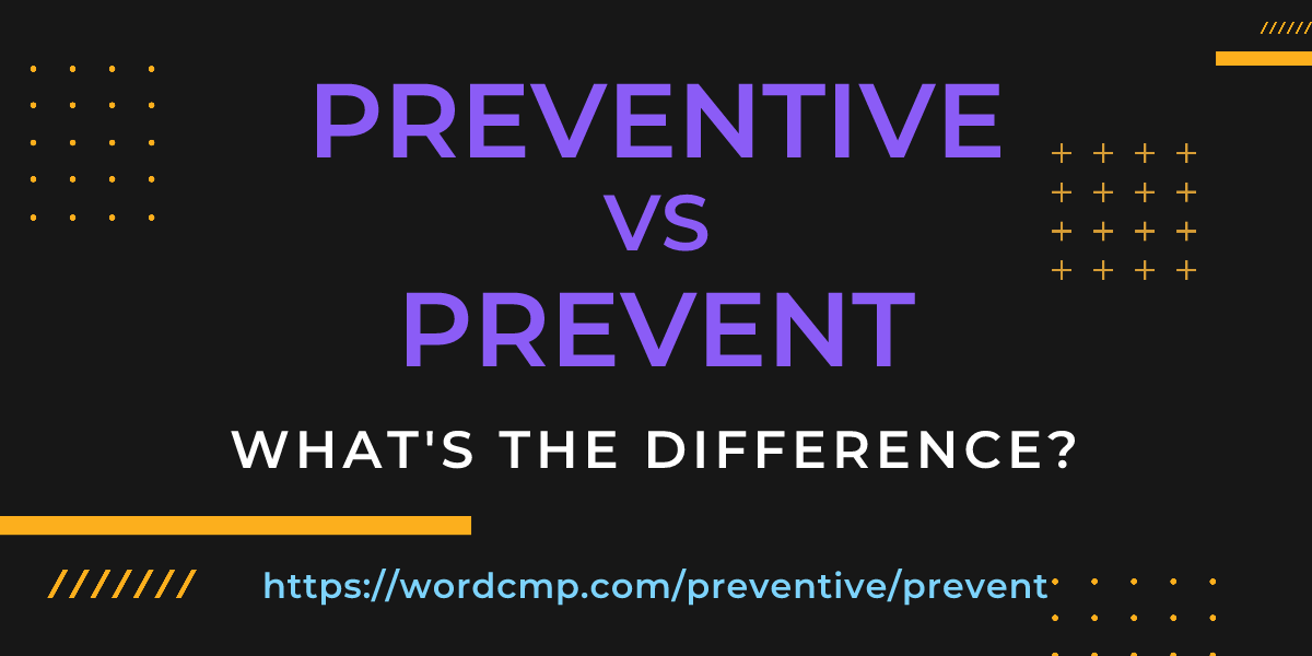Difference between preventive and prevent