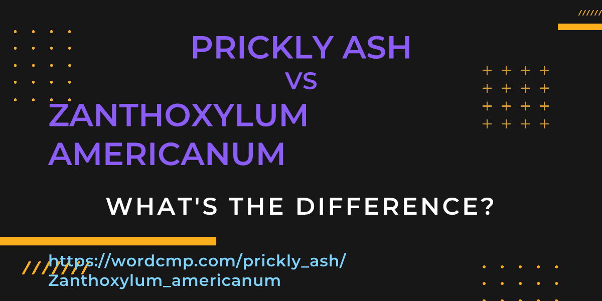 Difference between prickly ash and Zanthoxylum americanum