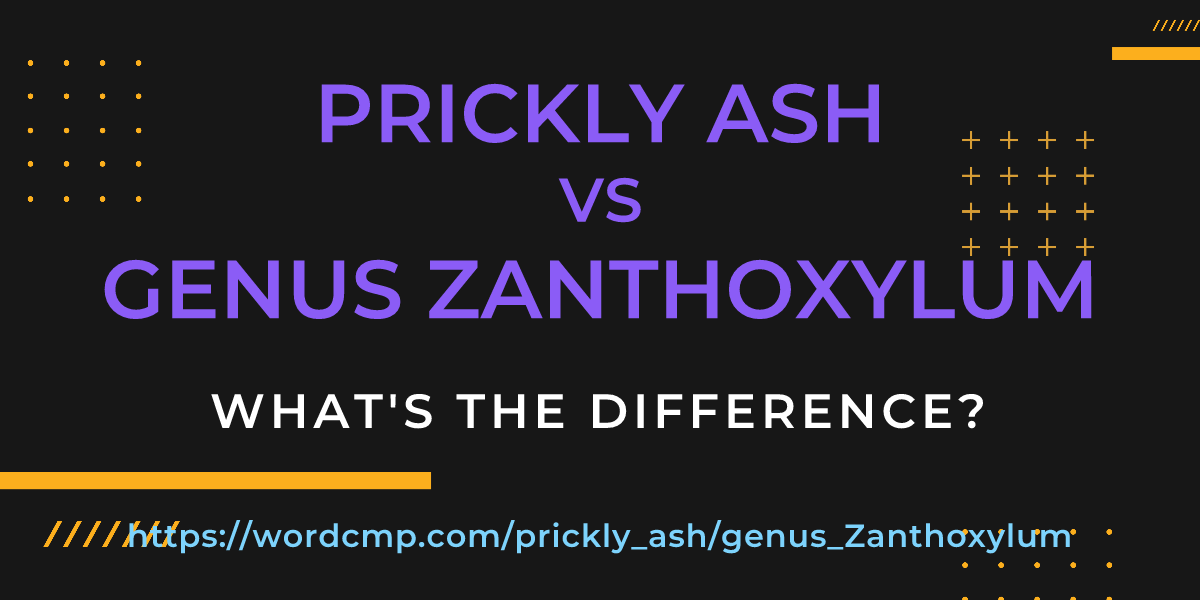 Difference between prickly ash and genus Zanthoxylum