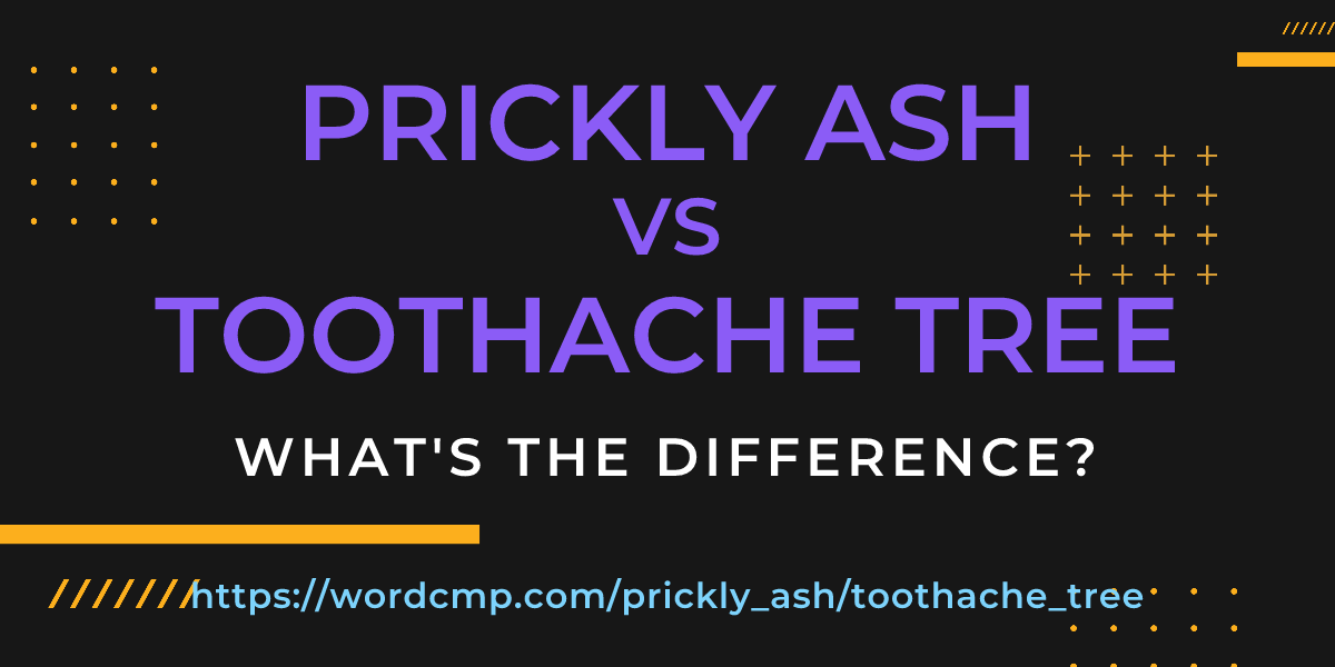 Difference between prickly ash and toothache tree