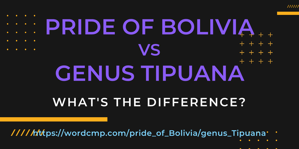 Difference between pride of Bolivia and genus Tipuana
