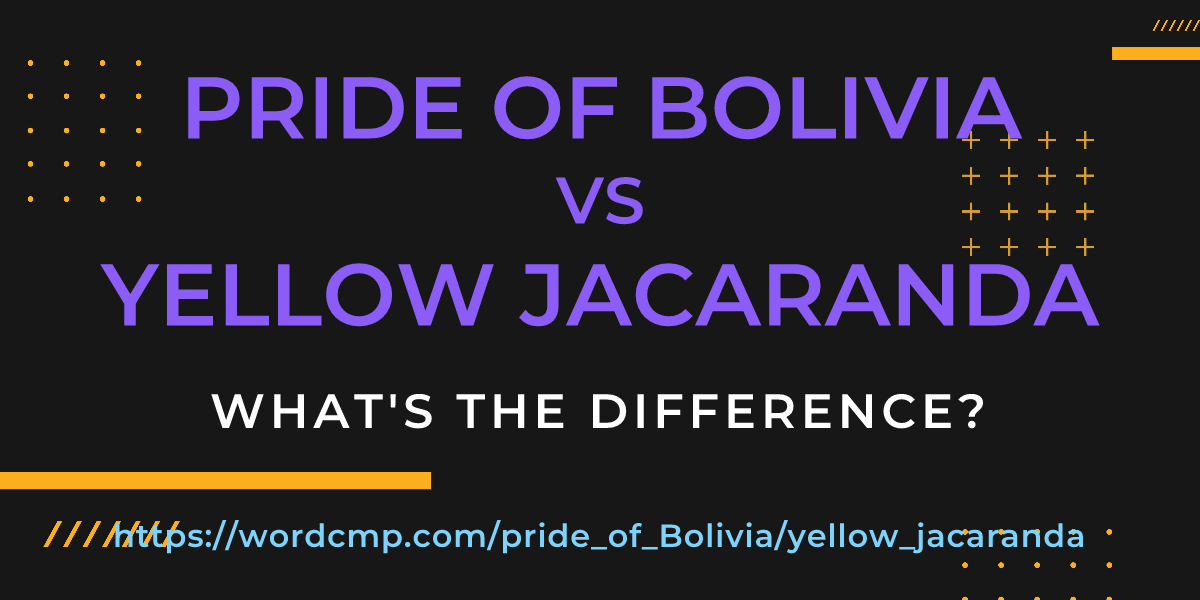 Difference between pride of Bolivia and yellow jacaranda