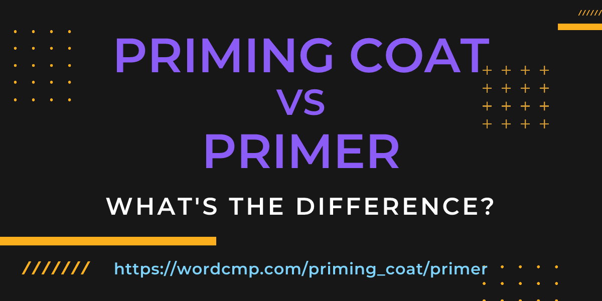 Difference between priming coat and primer