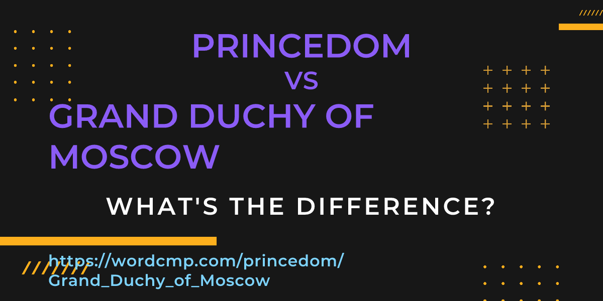 Difference between princedom and Grand Duchy of Moscow