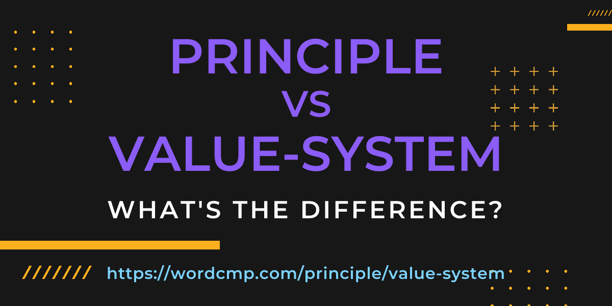 Difference between principle and value-system
