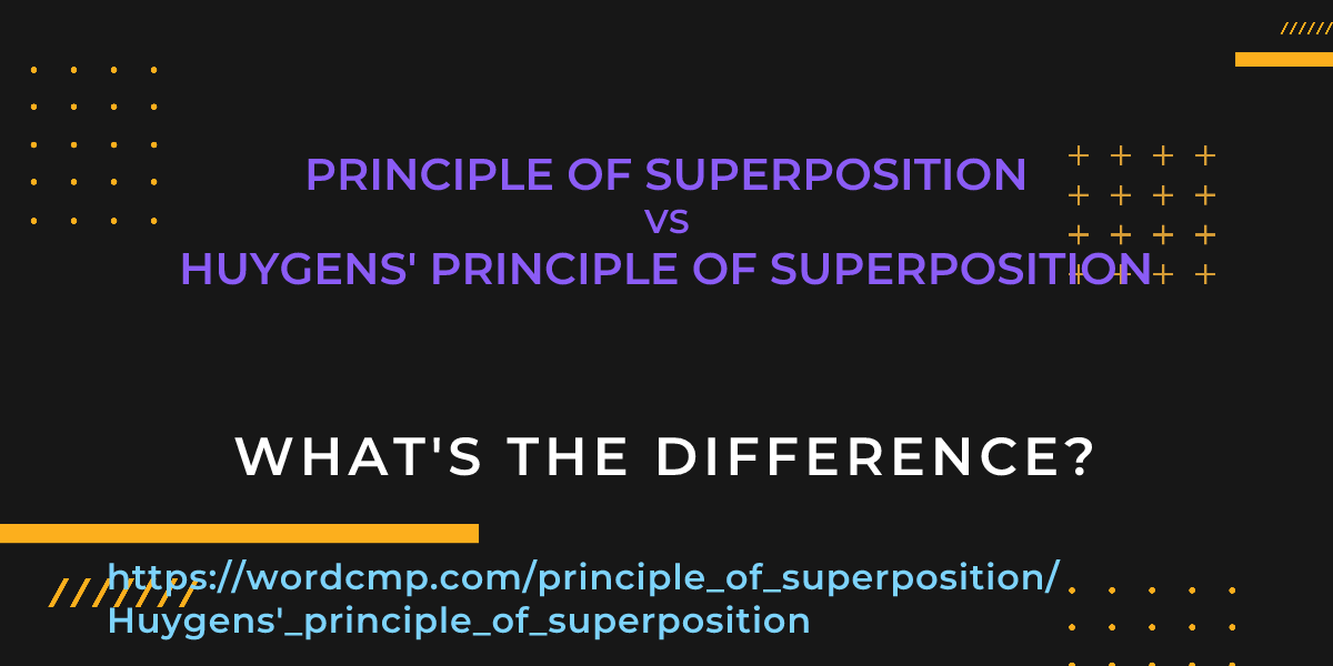 Difference between principle of superposition and Huygens' principle of superposition