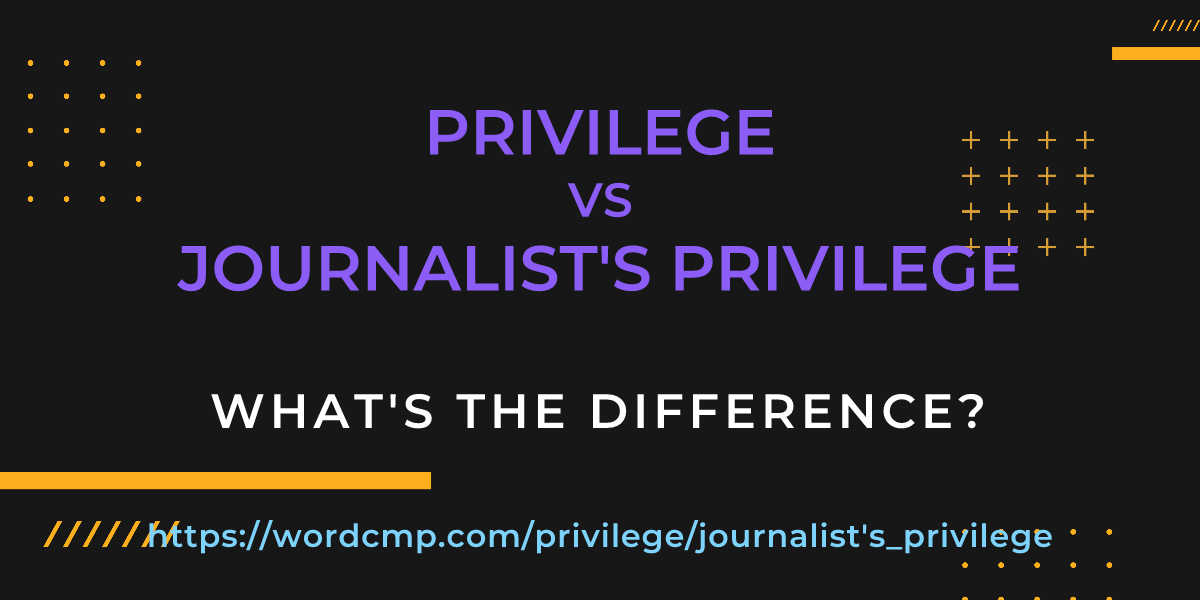 Difference between privilege and journalist's privilege