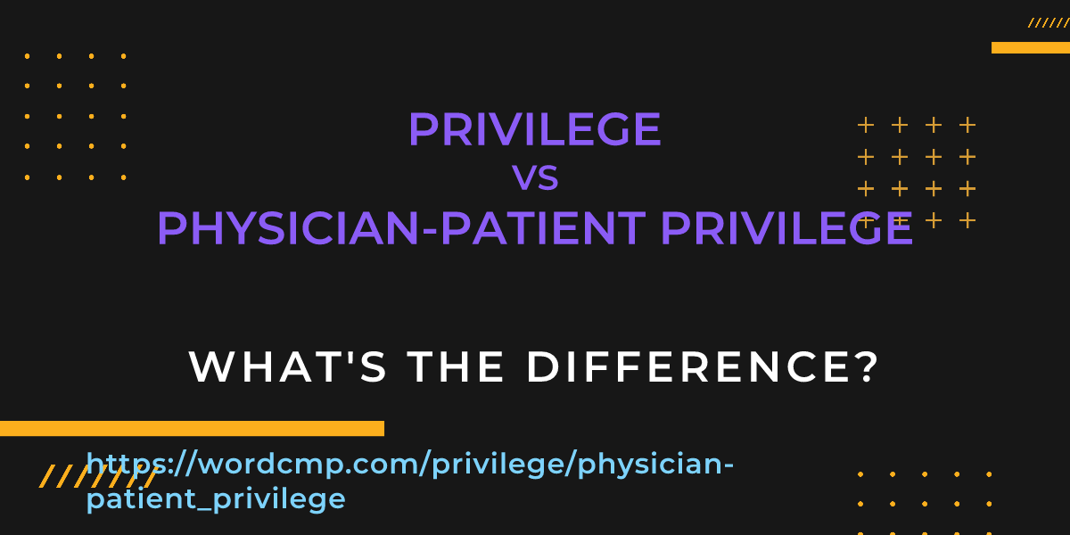 Difference between privilege and physician-patient privilege