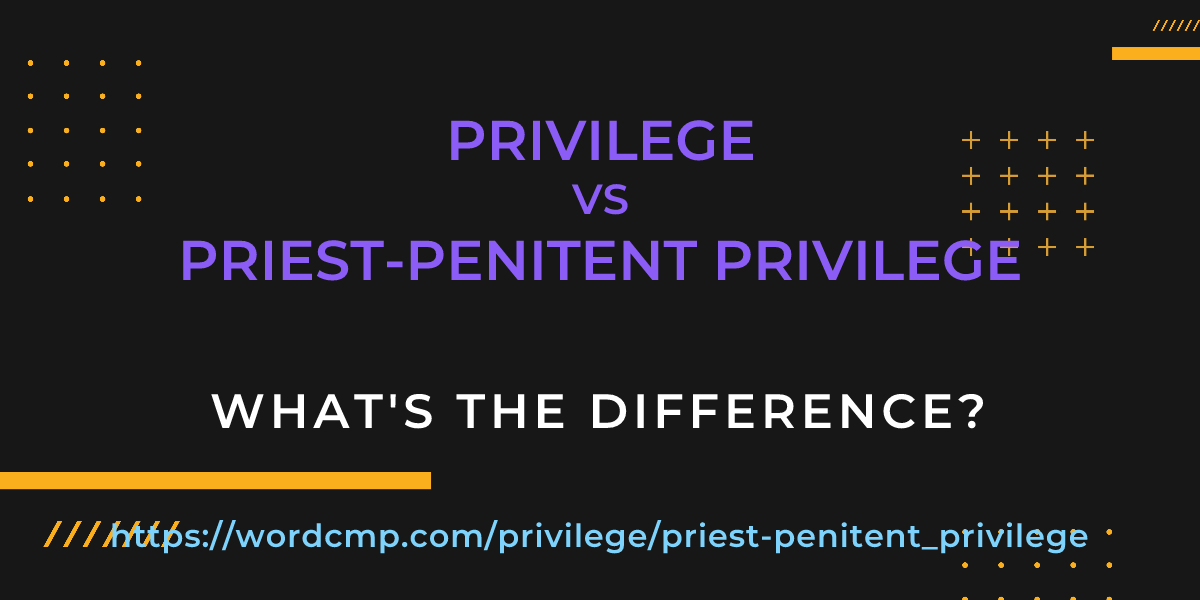 Difference between privilege and priest-penitent privilege