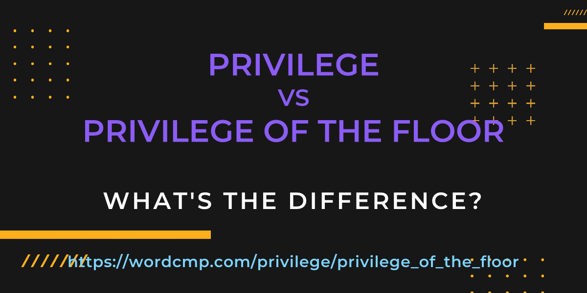 Difference between privilege and privilege of the floor