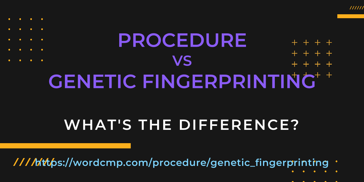Difference between procedure and genetic fingerprinting