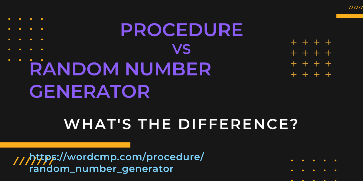 Difference between procedure and random number generator