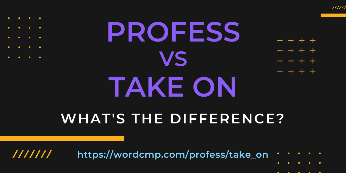 Difference between profess and take on