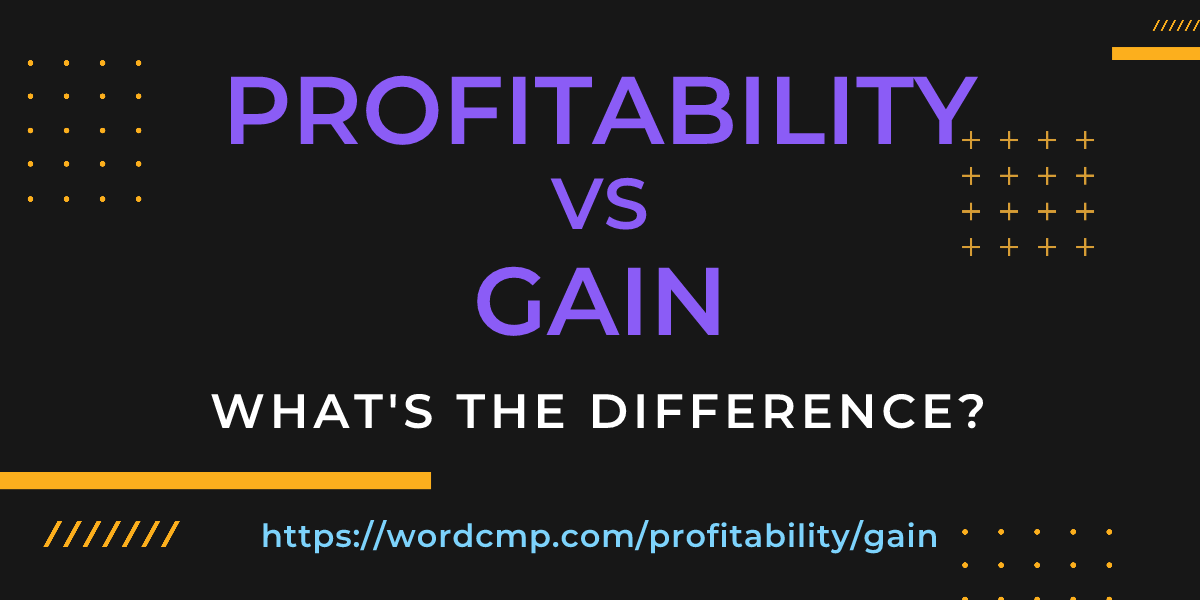 Difference between profitability and gain