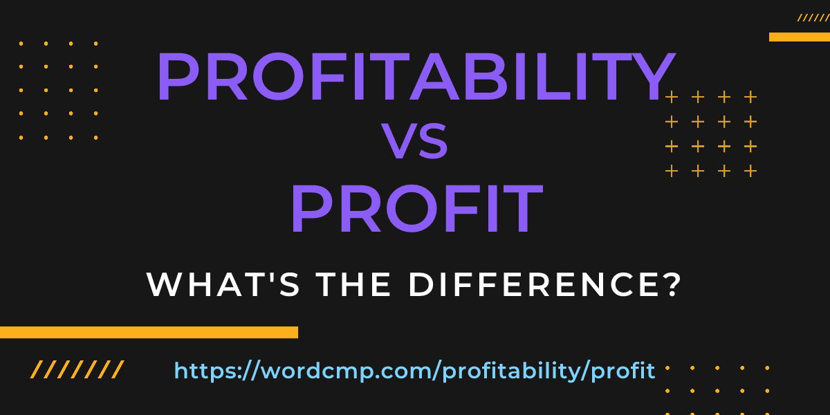 Difference between profitability and profit
