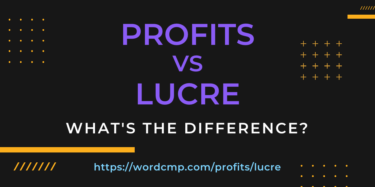 Difference between profits and lucre
