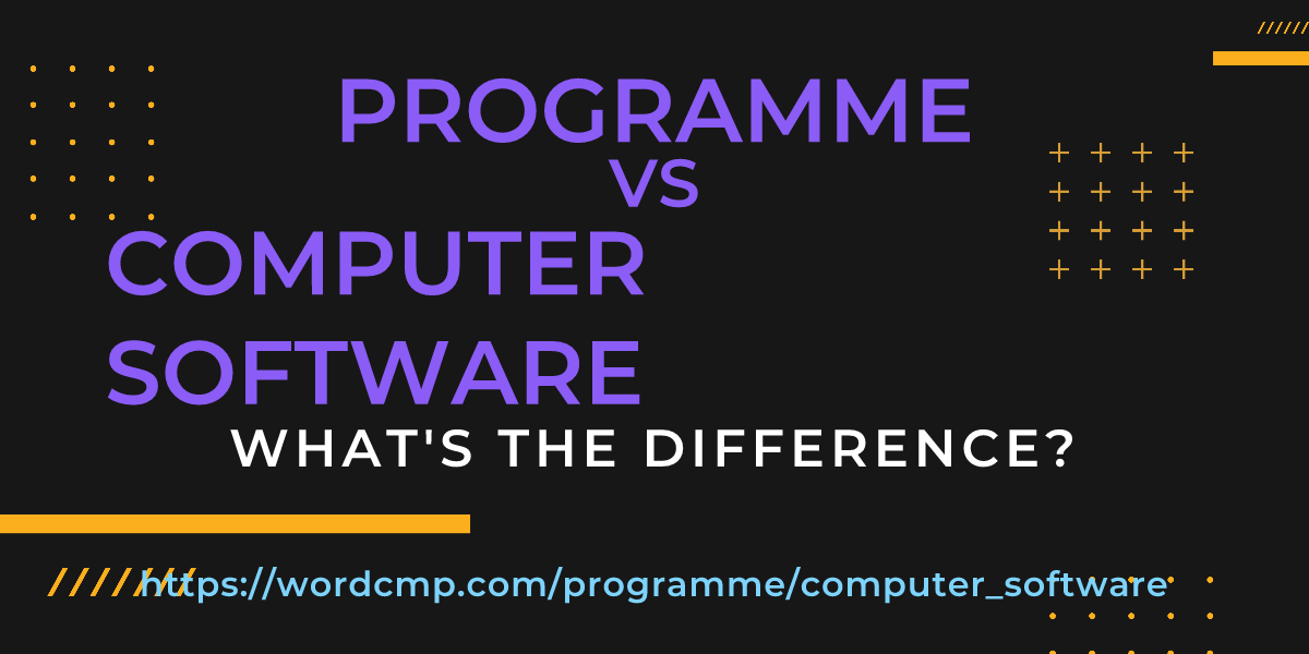 Difference between programme and computer software