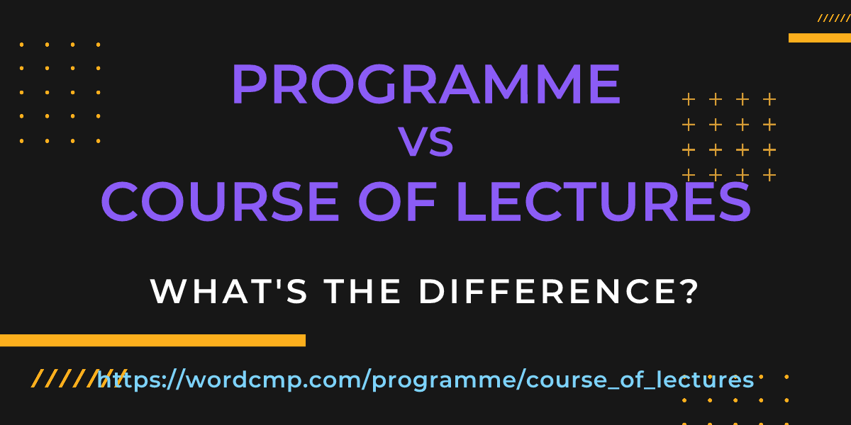 Difference between programme and course of lectures