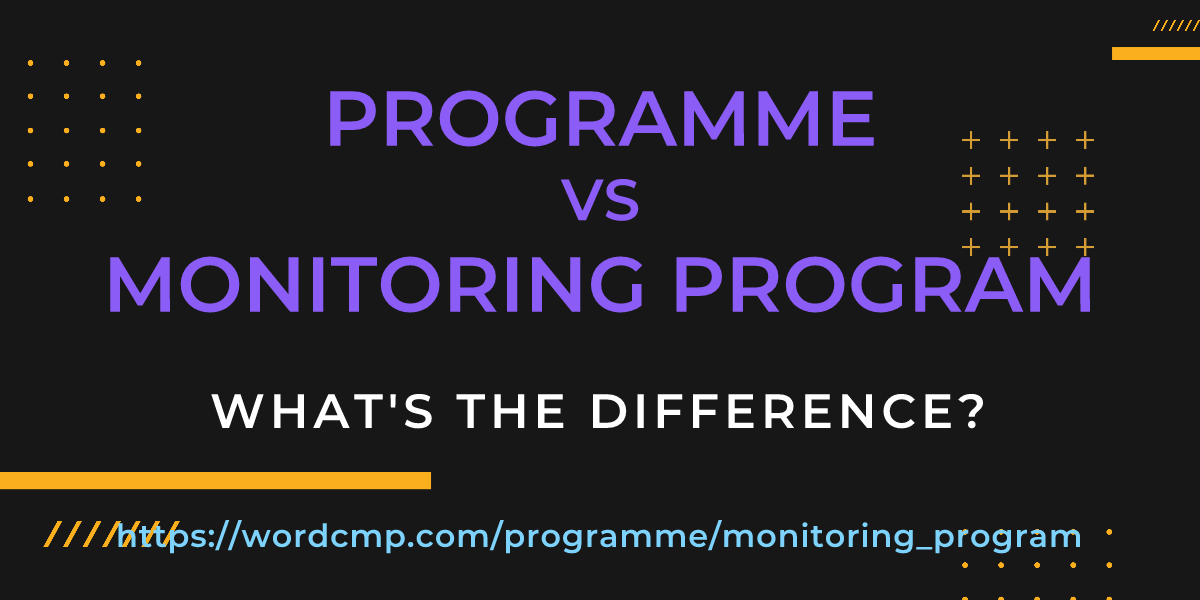 Difference between programme and monitoring program