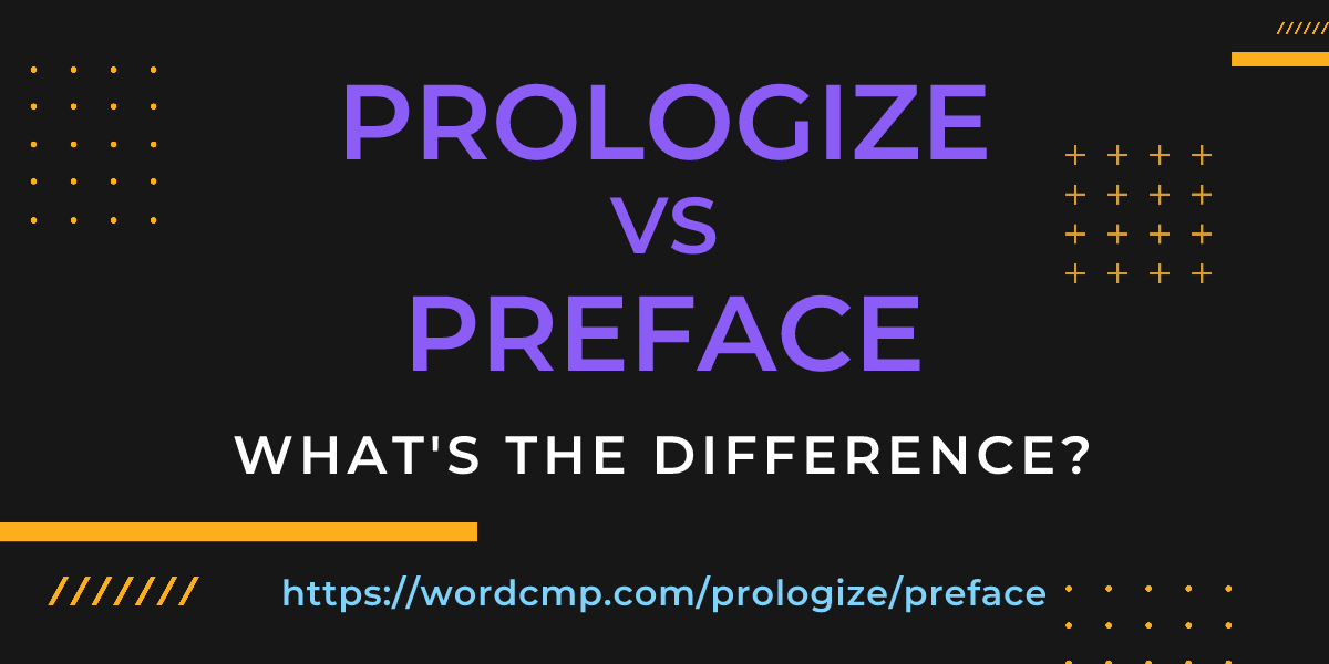 Difference between prologize and preface