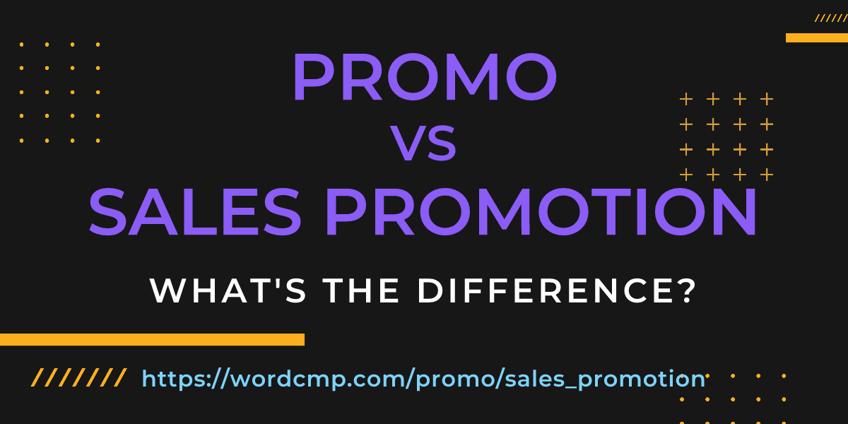 Difference between promo and sales promotion