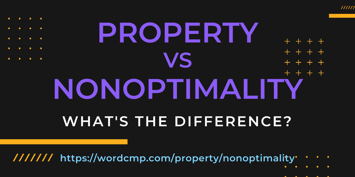 Difference between property and nonoptimality
