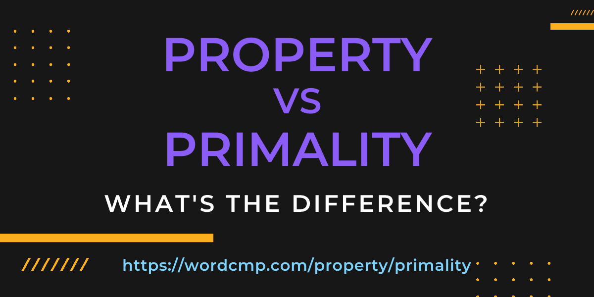 Difference between property and primality