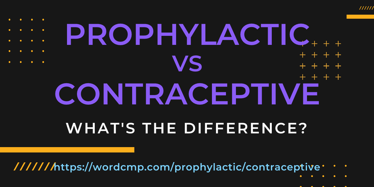 Difference between prophylactic and contraceptive