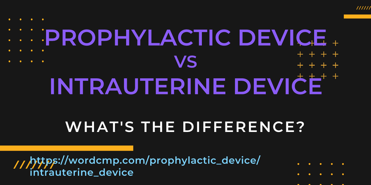 Difference between prophylactic device and intrauterine device