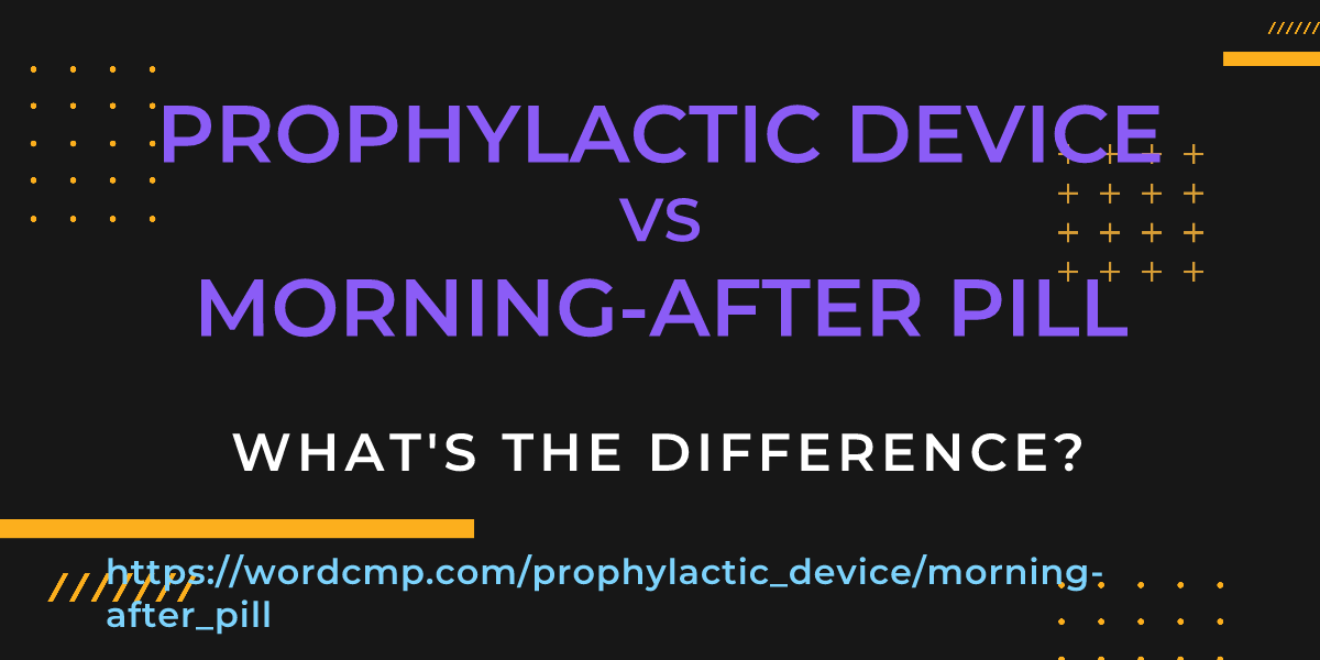 Difference between prophylactic device and morning-after pill