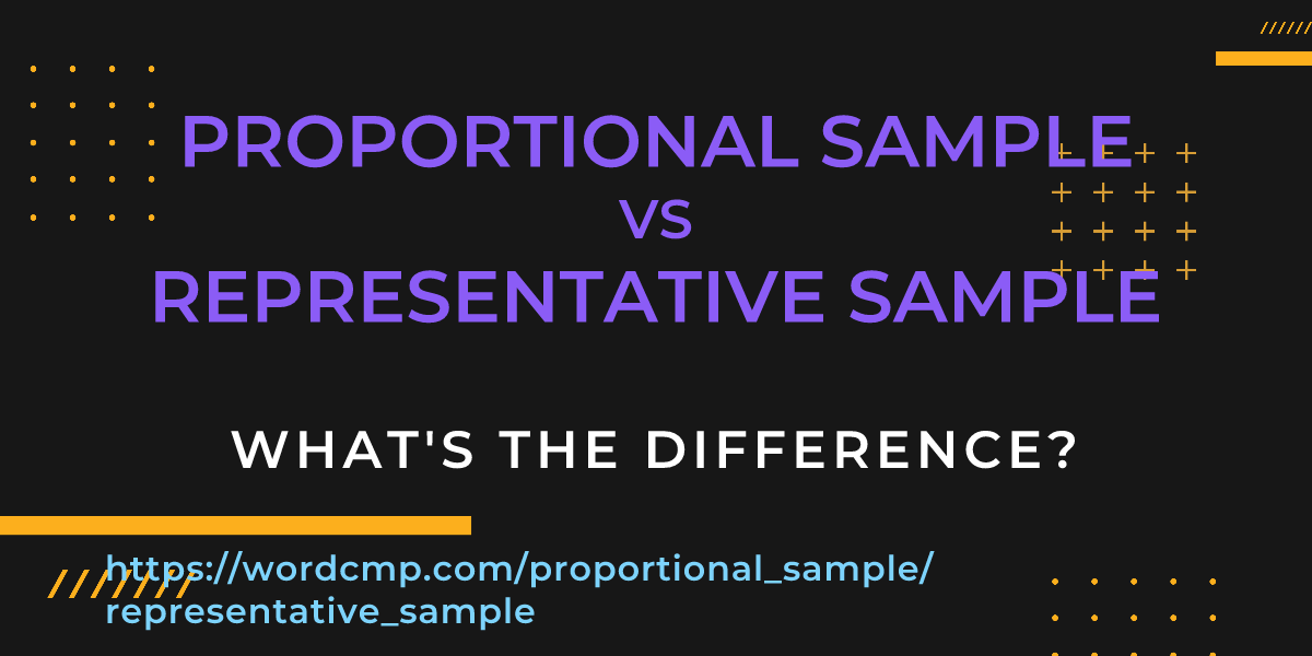 Difference between proportional sample and representative sample