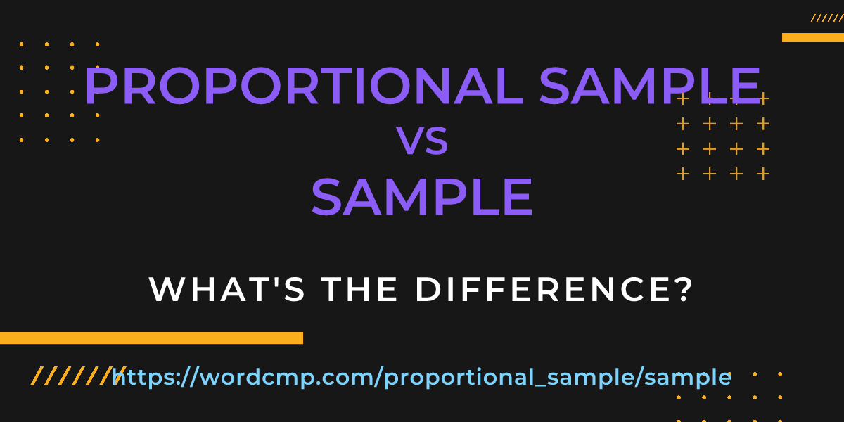 Difference between proportional sample and sample