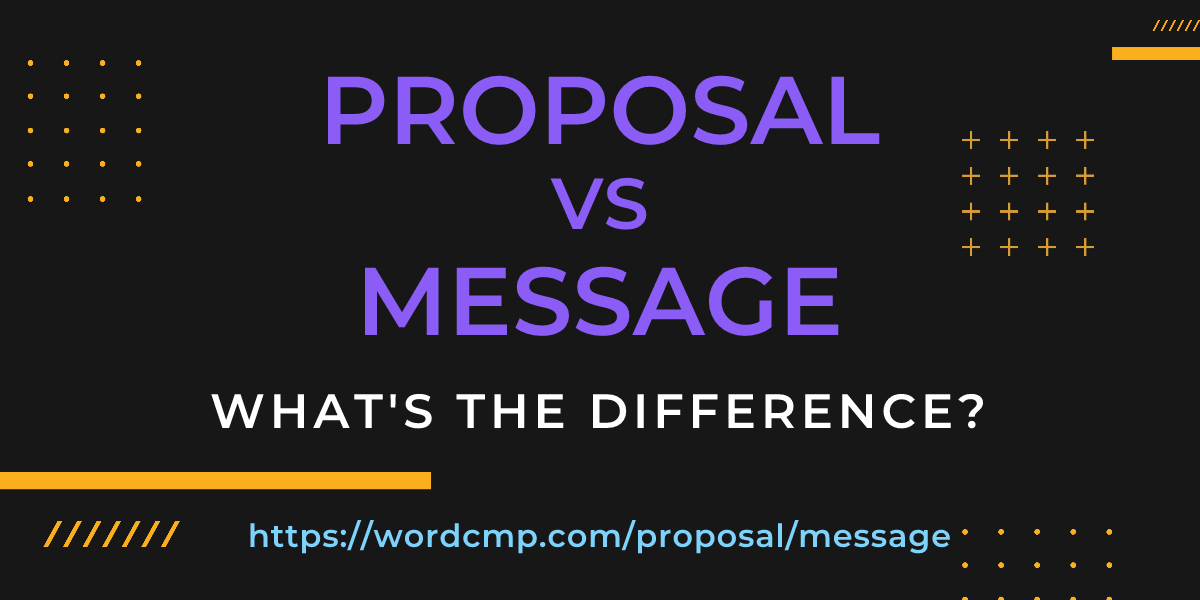 Difference between proposal and message