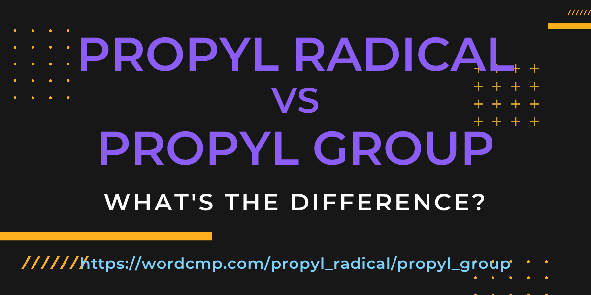 Difference between propyl radical and propyl group